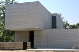 Custom cladding on garage door